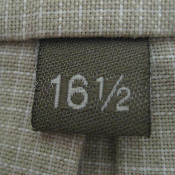 CLAYBROOKE short sleeve Wrinkle Free Tattersall Beige Shirt Size 16-1/2 - EUC - Picture 7 of 8